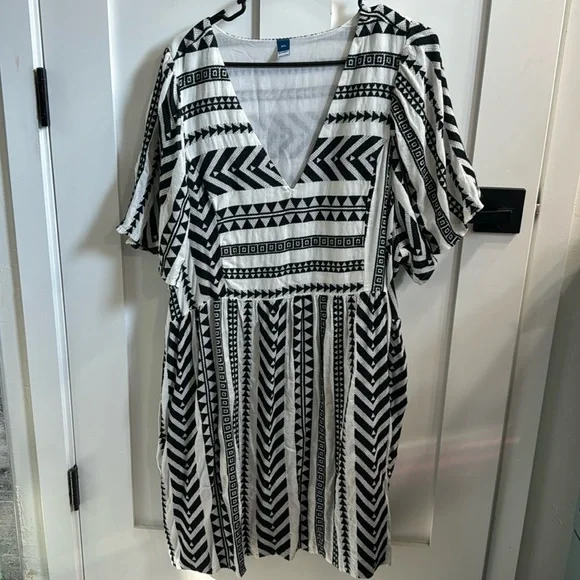 old navy v neck mini swing dress V-Neck Tiered Mini Swing Dress